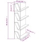 vidaXL Wand-Bücherregal mit 4 Fächern Räuchereiche 33x16x90 cm vidaXL Wand-Bücherregal mit 4 Fächern Räuchereiche 33x16x90 cm