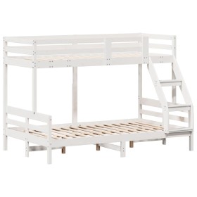vidaXL Etagenbett 90x200/120x200 cm Weiß Massivholz Kiefer