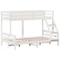 vidaXL Etagenbett 90x200/120x200 cm Weiß Massivholz Kiefer vidaXL Etagenbett 90x200/120x200 cm Weiß Massivholz Kiefer