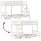 vidaXL Etagenbett 90x200/120x200 cm Weiß Massivholz Kiefer vidaXL Etagenbett 90x200/120x200 cm Weiß Massivholz Kiefer