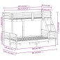 vidaXL Etagenbett 90x200/120x200 cm Weiß Massivholz Kiefer vidaXL Etagenbett 90x200/120x200 cm Weiß Massivholz Kiefer