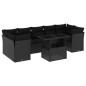 vidaXL 8-tlg. Garten-Sofagarnitur mit Kissen Schwarz Poly Rattan