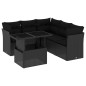 vidaXL 6-tlg. Garten-Sofagarnitur mit Kissen Schwarz Poly Rattan vidaXL 6-tlg. Garten-Sofagarnitur mit Kissen Schwarz Poly Rattan