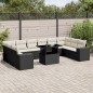 vidaXL 11-tlg. Garten-Sofagarnitur mit Kissen Schwarz Poly Rattan vidaXL 11-tlg. Garten-Sofagarnitur mit Kissen Schwarz Poly Rattan
