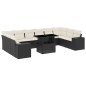 vidaXL 11-tlg. Garten-Sofagarnitur mit Kissen Schwarz Poly Rattan vidaXL 11-tlg. Garten-Sofagarnitur mit Kissen Schwarz Poly Rattan