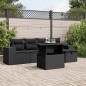 vidaXL 6-tlg. Garten-Sofagarnitur mit Kissen Schwarz Poly Rattan vidaXL 6-tlg. Garten-Sofagarnitur mit Kissen Schwarz Poly Rattan