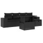 vidaXL 6-tlg. Garten-Sofagarnitur mit Kissen Schwarz Poly Rattan vidaXL 6-tlg. Garten-Sofagarnitur mit Kissen Schwarz Poly Rattan
