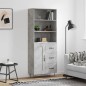 Highboard Betongrau 69,5x34x180 cm Holzwerkstoff Highboard Betongrau 69,5x34x180 cm Holzwerkstoff