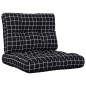 vidaXL Palettenkissen 2-tlg. Schwarz Karomuster Stoff vidaXL Palettenkissen 2-tlg. Schwarz Karomuster Stoff