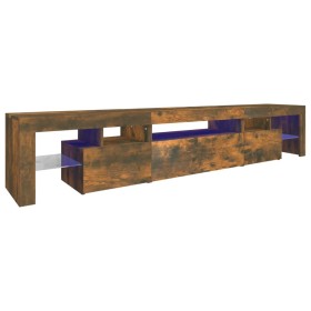 vidaXL TV-Schrank mit LED-Leuchten Räuchereiche 215x36,5x40 cm