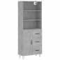 Highboard Betongrau 69,5x34x180 cm Holzwerkstoff Highboard Betongrau 69,5x34x180 cm Holzwerkstoff