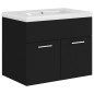 Waschbeckenunterschrank mit Einbaubecken Schwarz Holzwerkstoff Waschbeckenunterschrank mit Einbaubecken Schwarz Holzwerkstoff
