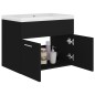 Waschbeckenunterschrank mit Einbaubecken Schwarz Holzwerkstoff Waschbeckenunterschrank mit Einbaubecken Schwarz Holzwerkstoff
