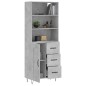 Highboard Betongrau 69,5x34x180 cm Holzwerkstoff Highboard Betongrau 69,5x34x180 cm Holzwerkstoff