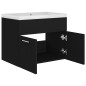 Waschbeckenunterschrank mit Einbaubecken Schwarz Holzwerkstoff Waschbeckenunterschrank mit Einbaubecken Schwarz Holzwerkstoff