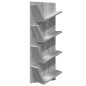 vidaXL Wand-Bücherregal mit 4 Fächern Grau Sonoma 33x16x90 cm vidaXL Wand-Bücherregal mit 4 Fächern Grau Sonoma 33x16x90 cm
