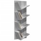 vidaXL Wand-Bücherregal mit 4 Fächern Grau Sonoma 33x16x90 cm vidaXL Wand-Bücherregal mit 4 Fächern Grau Sonoma 33x16x90 cm
