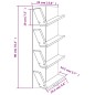 vidaXL Wand-Bücherregal mit 4 Fächern Grau Sonoma 33x16x90 cm vidaXL Wand-Bücherregal mit 4 Fächern Grau Sonoma 33x16x90 cm