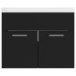 Waschbeckenunterschrank mit Einbaubecken Schwarz Holzwerkstoff Waschbeckenunterschrank mit Einbaubecken Schwarz Holzwerkstoff