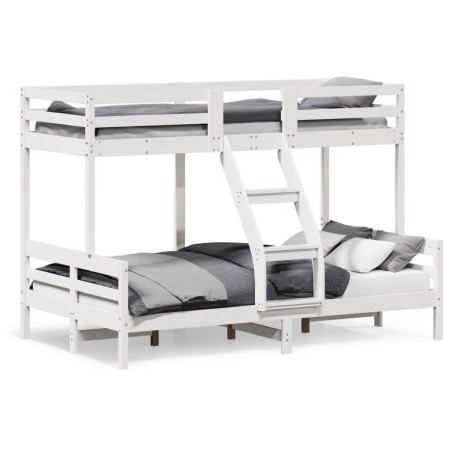 vidaXL Etagenbett 90x200/120x200 cm Weiß Massivholz Kiefer