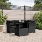 vidaXL 5-tlg. Garten-Sofagarnitur mit Kissen Schwarz Poly Rattan vidaXL 5-tlg. Garten-Sofagarnitur mit Kissen Schwarz Poly Rattan