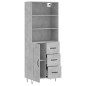 Highboard Betongrau 69,5x34x180 cm Holzwerkstoff Highboard Betongrau 69,5x34x180 cm Holzwerkstoff