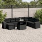 vidaXL 9-tlg. Garten-Sofagarnitur mit Kissen Schwarz Poly Rattan vidaXL 9-tlg. Garten-Sofagarnitur mit Kissen Schwarz Poly Rattan