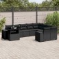 vidaXL 10-tlg. Garten-Sofagarnitur mit Kissen Schwarz Poly Rattan vidaXL 10-tlg. Garten-Sofagarnitur mit Kissen Schwarz Poly Rattan