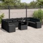 vidaXL 11-tlg. Garten-Sofagarnitur mit Kissen Schwarz Poly Rattan vidaXL 11-tlg. Garten-Sofagarnitur mit Kissen Schwarz Poly Rattan