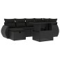 vidaXL 7-tlg. Garten-Sofagarnitur mit Kissen Schwarz Poly Rattan vidaXL 7-tlg. Garten-Sofagarnitur mit Kissen Schwarz Poly Rattan