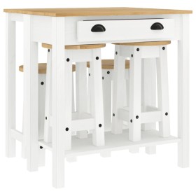 vidaXL 5-tlg. Bar-Set Weiß Massivholz Kiefer