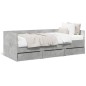 vidaXL Tagesbett mit Schubladen Betongrau 90x190 cm Holzwerkstoff vidaXL Tagesbett mit Schubladen Betongrau 90x190 cm Holzwerkstoff