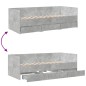 vidaXL Tagesbett mit Schubladen Betongrau 90x190 cm Holzwerkstoff vidaXL Tagesbett mit Schubladen Betongrau 90x190 cm Holzwerkstoff