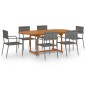 7-tlg. Garten-Essgruppe Poly Rattan Anthrazit 7-tlg. Garten-Essgruppe Poly Rattan Anthrazit