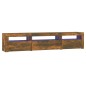 vidaXL TV-Schrank mit LED-Leuchten Räuchereiche 195x35x40 cm vidaXL TV-Schrank mit LED-Leuchten Räuchereiche 195x35x40 cm