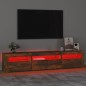vidaXL TV-Schrank mit LED-Leuchten Räuchereiche 195x35x40 cm vidaXL TV-Schrank mit LED-Leuchten Räuchereiche 195x35x40 cm