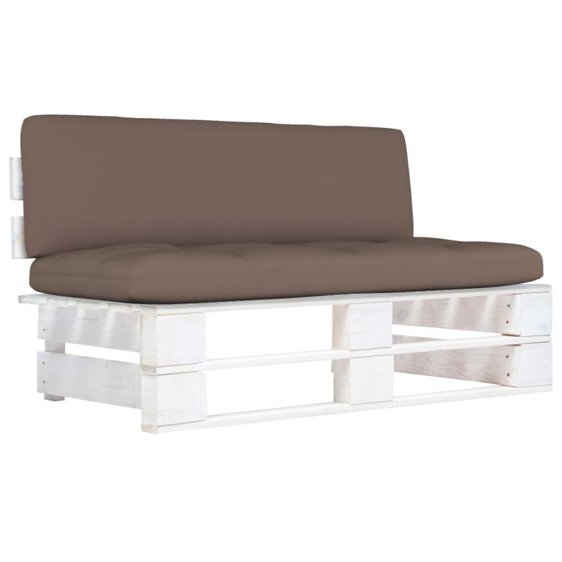 vidaXL Outdoor-Mittelsofa Paletten Kiefernholz Imprägniert Weiß vidaXL Outdoor-Mittelsofa Paletten Kiefernholz Imprägniert Weiß