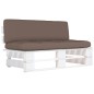 vidaXL Outdoor-Mittelsofa Paletten Kiefernholz Imprägniert Weiß vidaXL Outdoor-Mittelsofa Paletten Kiefernholz Imprägniert Weiß
