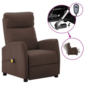 vidaXL Massagesessel Elektrisch Braun Kunstleder