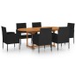 7-tlg. Garten-Essgruppe Poly Rattan Schwarz 7-tlg. Garten-Essgruppe Poly Rattan Schwarz