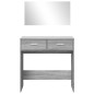 vidaXL Schminktisch mit Spiegel Grau Sonoma 80x39x80 cm vidaXL Schminktisch mit Spiegel Grau Sonoma 80x39x80 cm