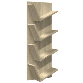 vidaXL Wand-Bücherregal mit 4 Fächern Sonoma-Eiche 33x16x90 cm