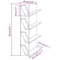 vidaXL Wand-Bücherregal mit 4 Fächern Sonoma-Eiche 33x16x90 cm vidaXL Wand-Bücherregal mit 4 Fächern Sonoma-Eiche 33x16x90 cm