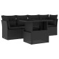 vidaXL 5-tlg. Garten-Sofagarnitur mit Kissen Schwarz Poly Rattan vidaXL 5-tlg. Garten-Sofagarnitur mit Kissen Schwarz Poly Rattan
