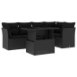 vidaXL 6-tlg. Garten-Sofagarnitur mit Kissen Schwarz Poly Rattan vidaXL 6-tlg. Garten-Sofagarnitur mit Kissen Schwarz Poly Rattan