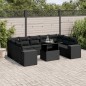 vidaXL 10-tlg. Garten-Sofagarnitur mit Kissen Schwarz Poly Rattan vidaXL 10-tlg. Garten-Sofagarnitur mit Kissen Schwarz Poly Rattan