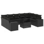 vidaXL 10-tlg. Garten-Sofagarnitur mit Kissen Schwarz Poly Rattan vidaXL 10-tlg. Garten-Sofagarnitur mit Kissen Schwarz Poly Rattan