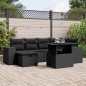 vidaXL 7-tlg. Garten-Sofagarnitur mit Kissen Schwarz Poly Rattan vidaXL 7-tlg. Garten-Sofagarnitur mit Kissen Schwarz Poly Rattan