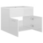 Waschbeckenunterschrank mit Einbaubecken Hochglanz-Weiß Waschbeckenunterschrank mit Einbaubecken Hochglanz-Weiß