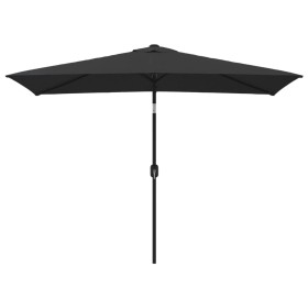 vidaXL Sonnenschirm mit Metall-Mast 300 x 200 cm Schwarz